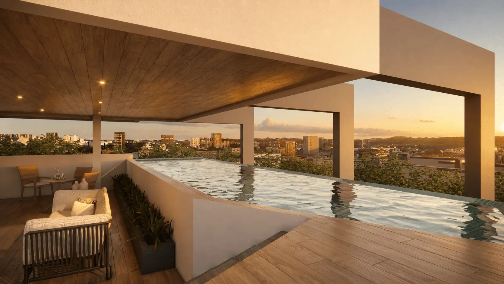 Piscina com borda infinita do Tower SJP