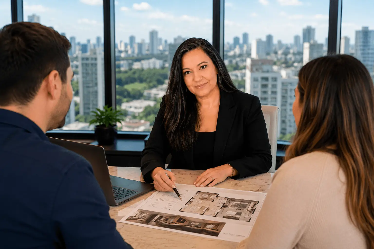 Nely Sandri realizando atendimento imobiliário personalizado em Curitiba