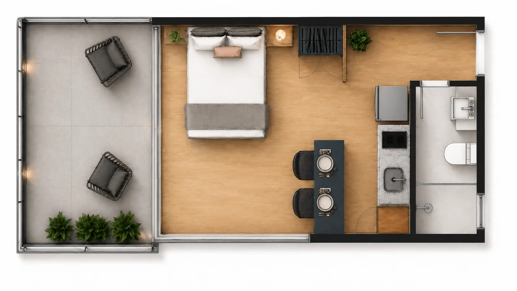 Planta Studio Tower SJP tipo 1